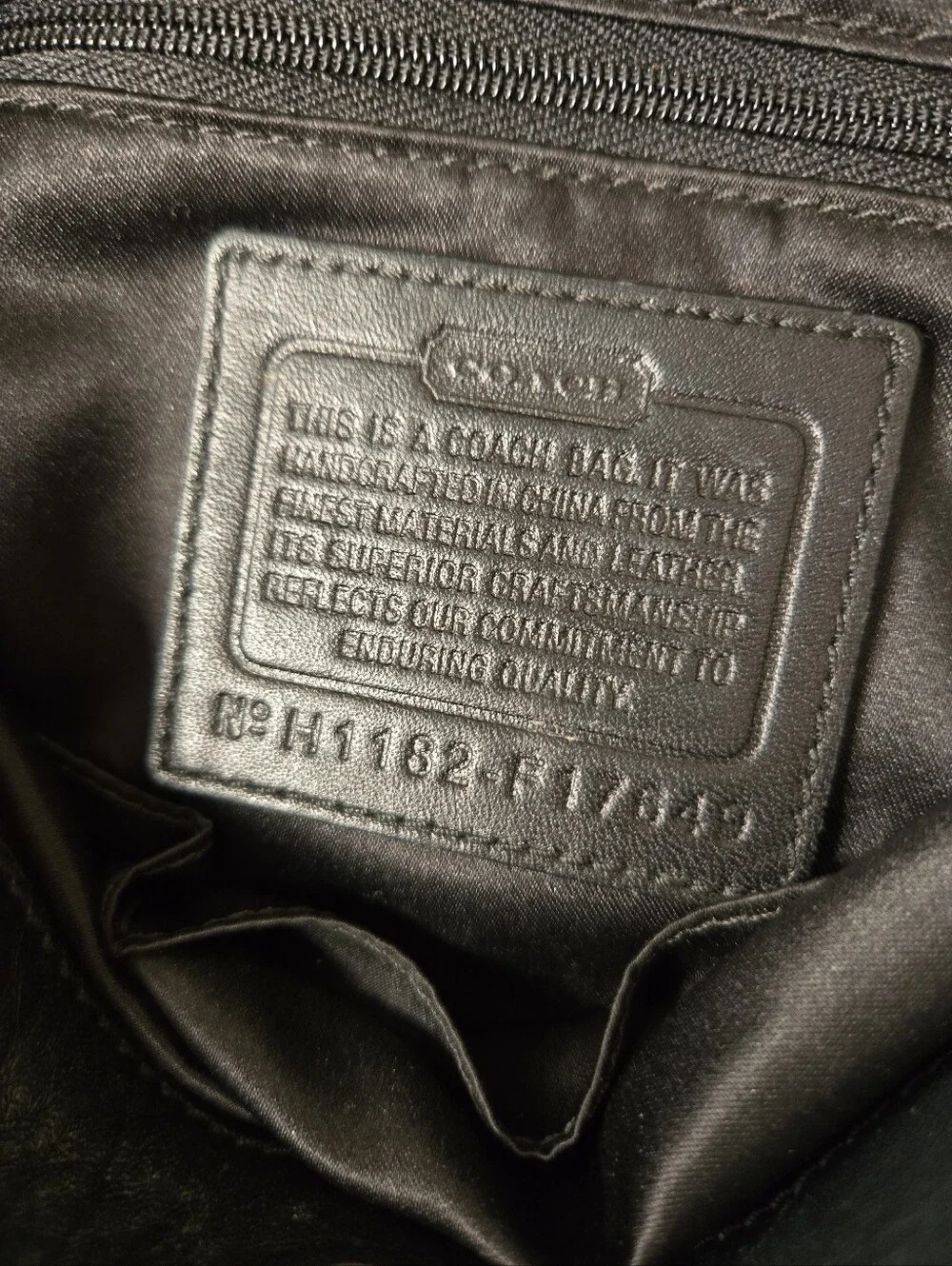 Coach Signature Sateen Ashley Scarf Print Black and Tan Shoulder Bag F17649